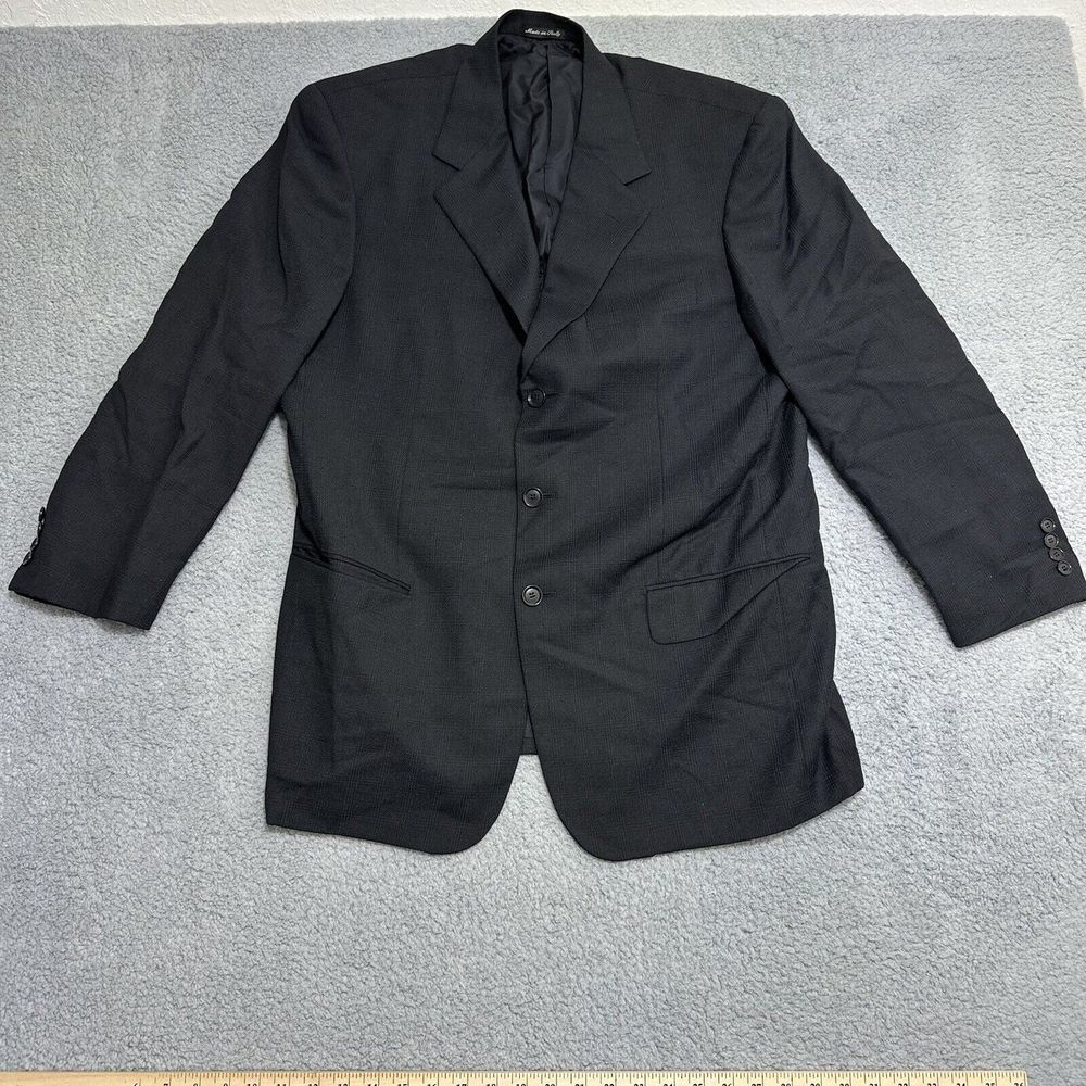 Pal Zileri Sport Coat Mens 44L (EU 54L) Three Button Ventless Vintage Black‎